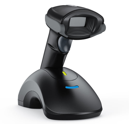 TEEMI TMSL-53CR 2D Bluetooth Barcode Scanner with USB Cradle, QR PDF417 Datamatrix Handsfree Automatic Screen Scanning with Long-Lasting Replaceable Rechargeable 2600Mah Battery Pre-Installed