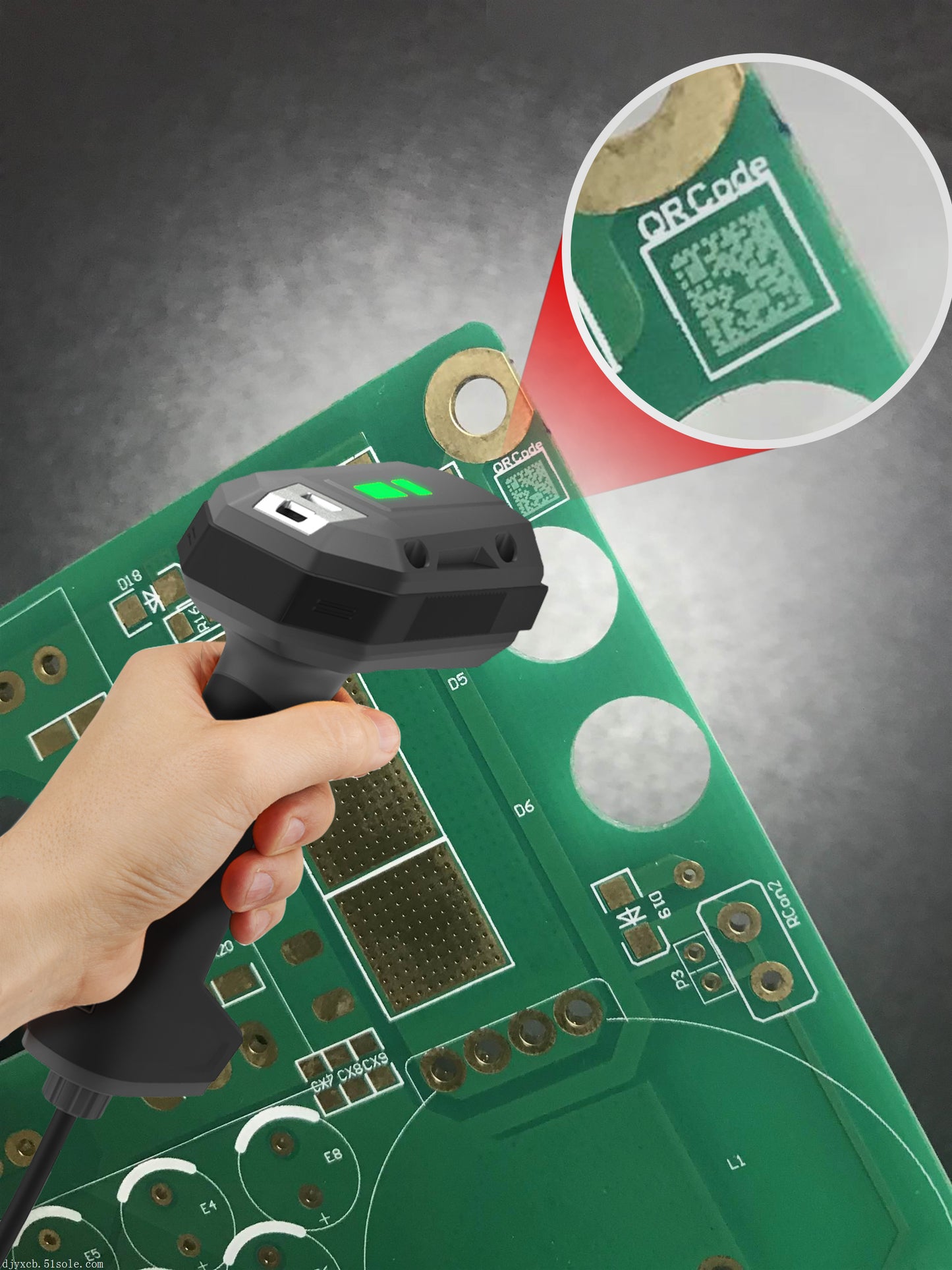 TEEMI USB Wired DPM Barcode Scanner Industrial Design Shockproof Waterproof and Dustproof