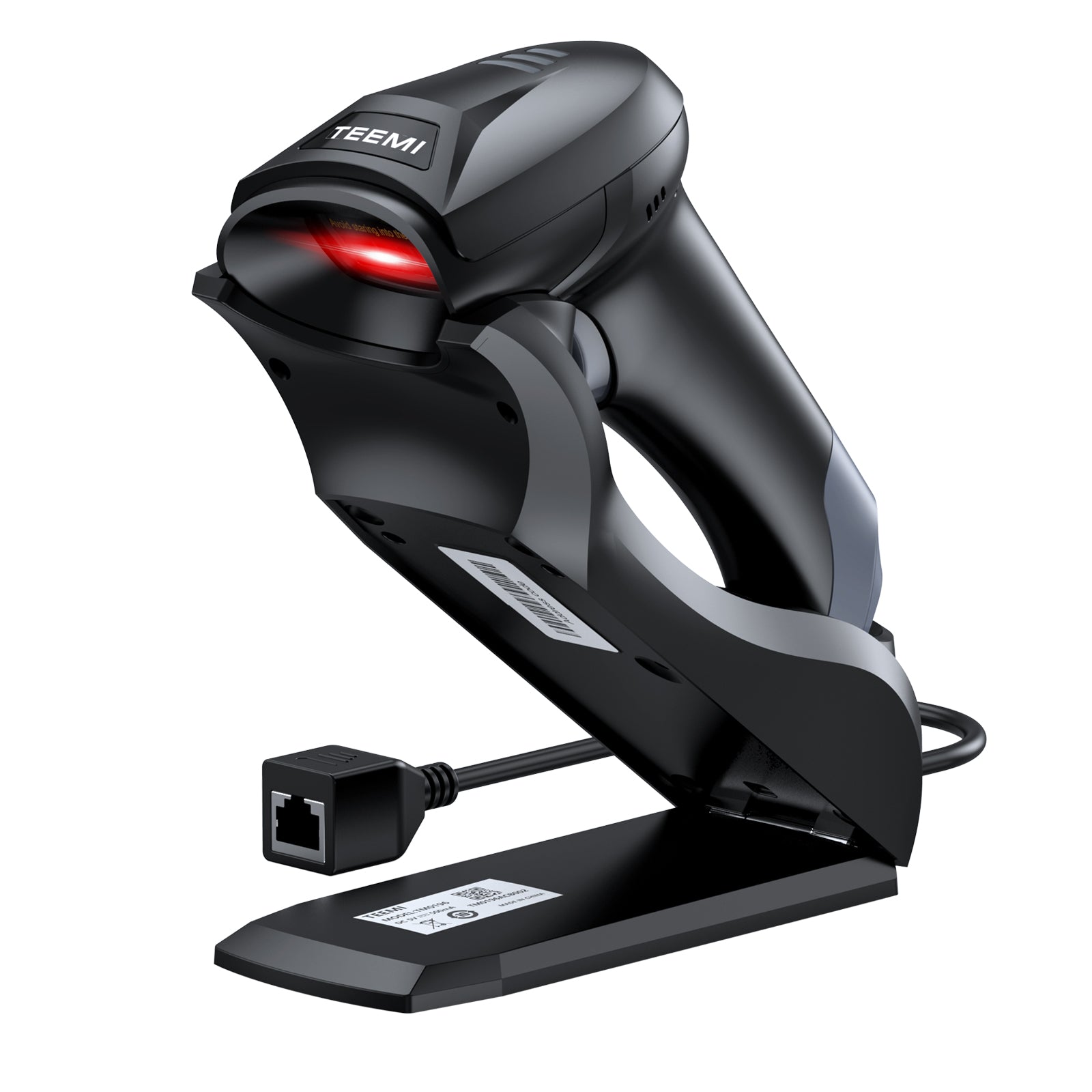 TEEMI TMSL-56CR QR Bluetooth 5.0 Barcode Scanner with Wall Mountable U ...