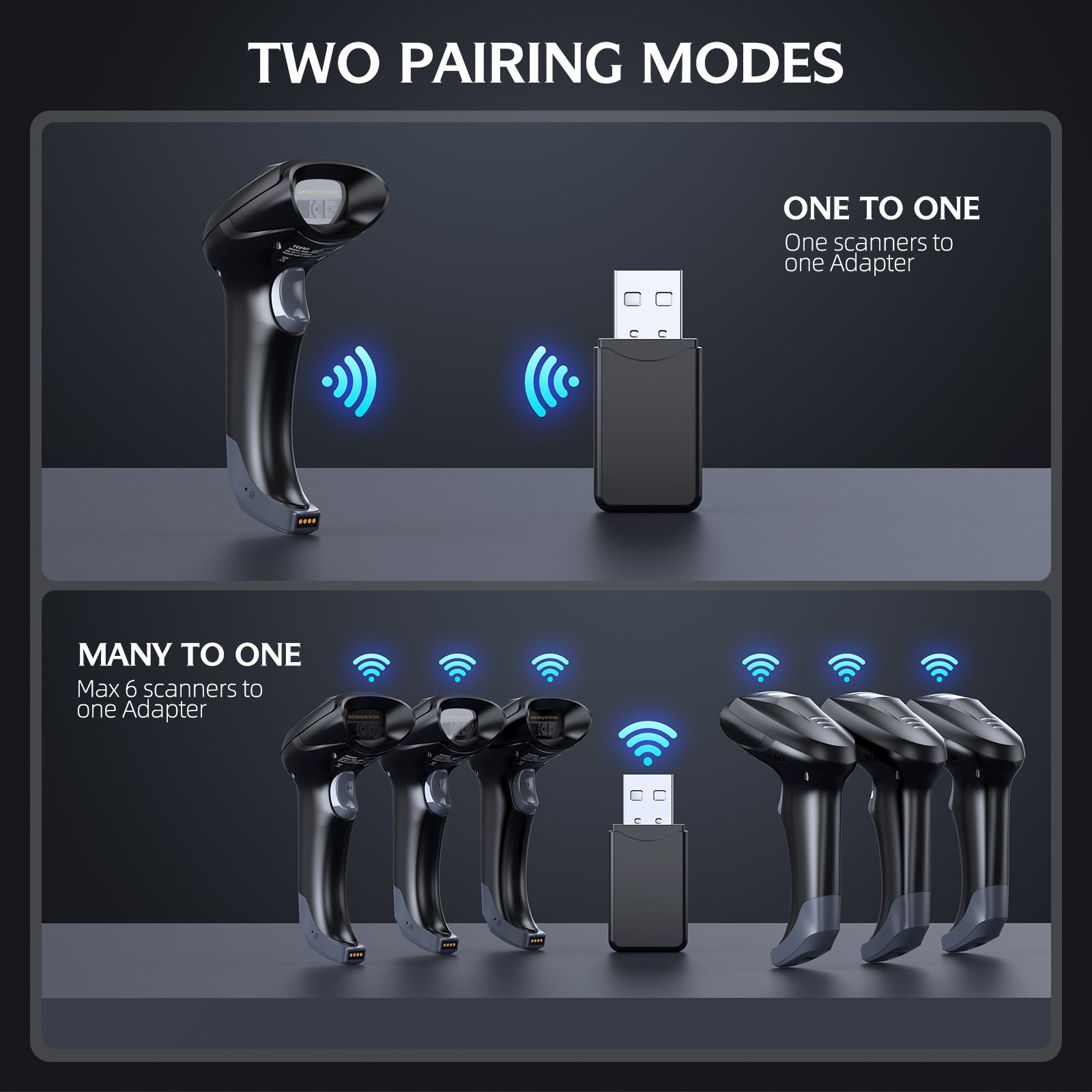 TEEMI TMSL-56 QR Bluetooth Barcode Scanner, 1D 2D Wireless USB