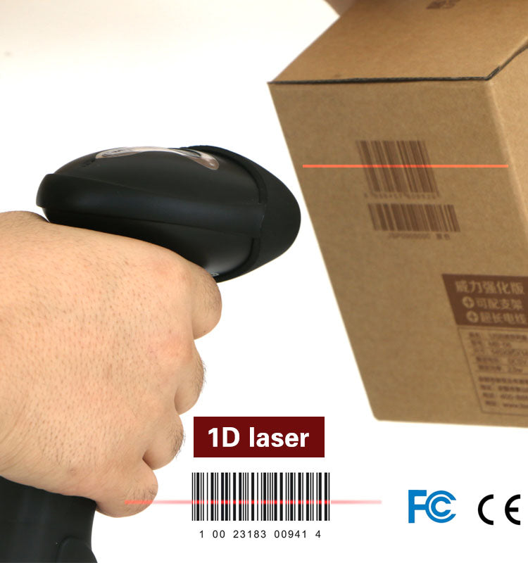 TEEMI TMCT-07 Wireless Barcode Scanner, Versatile 2-in-1 (2.4Ghz Wireless+USB 2.0 Wired) Handheld Automatic 1D Laser Rechargeable Bar Code Reader