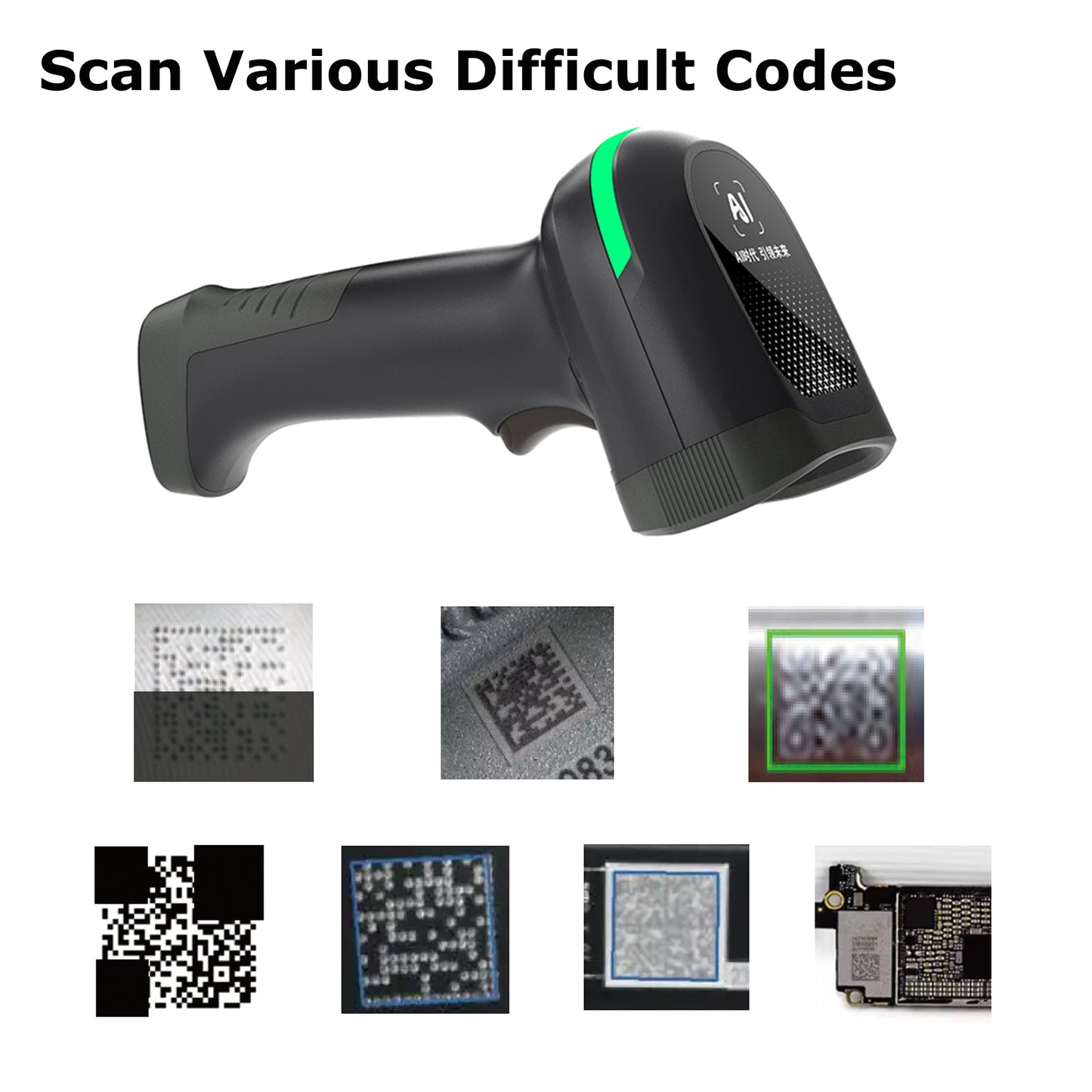 TEEMI RH30 Industrial 2D USB Barcode Scanner | 1.4MP AI Smart Vision | DPM Decoding | Rugged Design