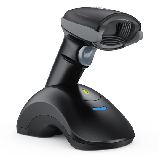 TEEMI TMSL-55CR 1D 2D Bluetooth Barcode Scanner with USB Cradle Data Receiver Charge Station, QR Wireless Automatic Omnidirectional Screen Scanning Driver's License, Digital Coupon, Postal and OCR Code